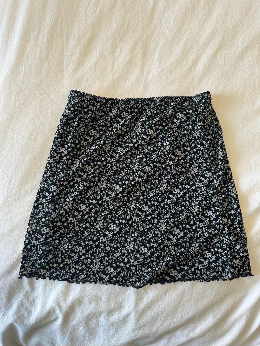 Urban Outfitters Black Floral Mini Skirt